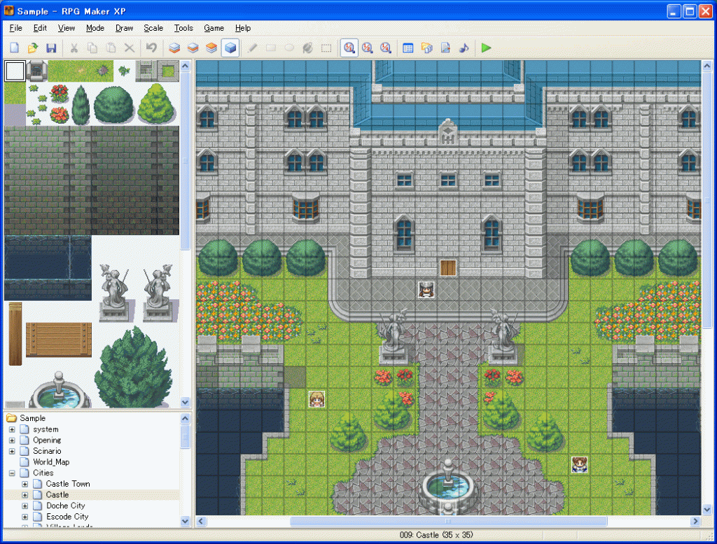 Screenshot dari Editor RPG Maker XP