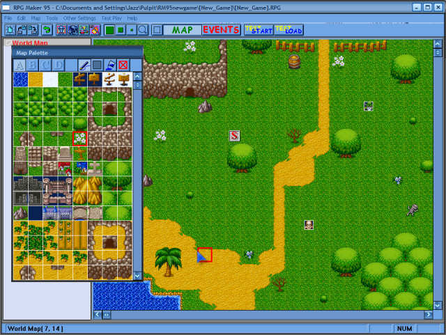 Screenshot dari Editor RPG Maker 95